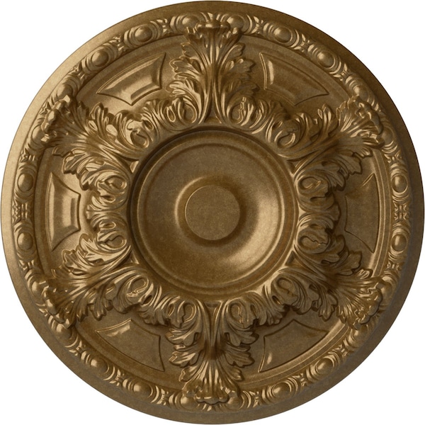 Ekena Millwork Granada Ceiling Medallion (Fits Canopies up to 7 1/8"), Hand-Painted Pale Gold, 19"OD x 1 1/2"P CM19GAPAS - main